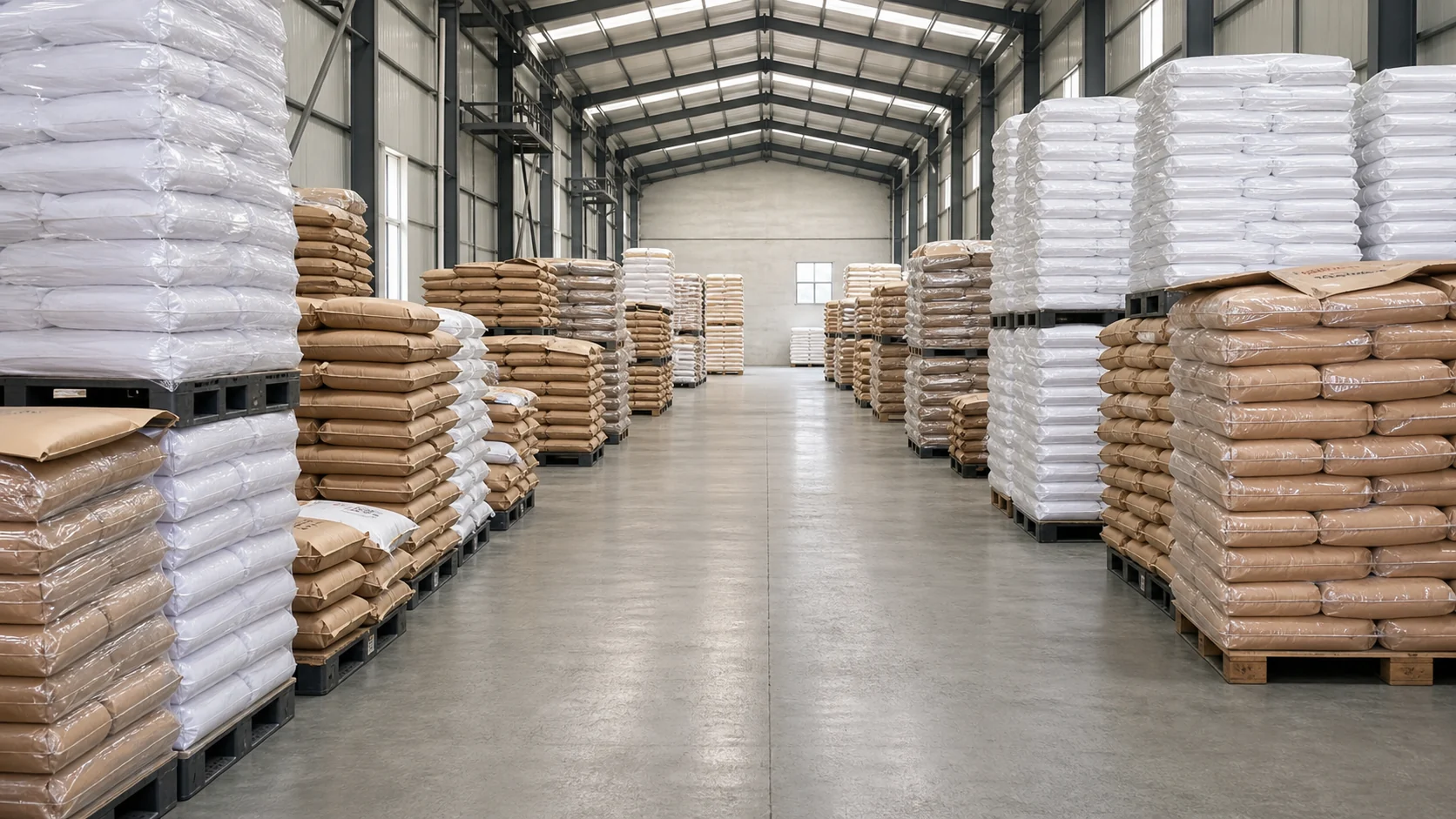 Almacén de DEYU plastics con más de 8.000 metros cuadrados para materias primas y productos terminados