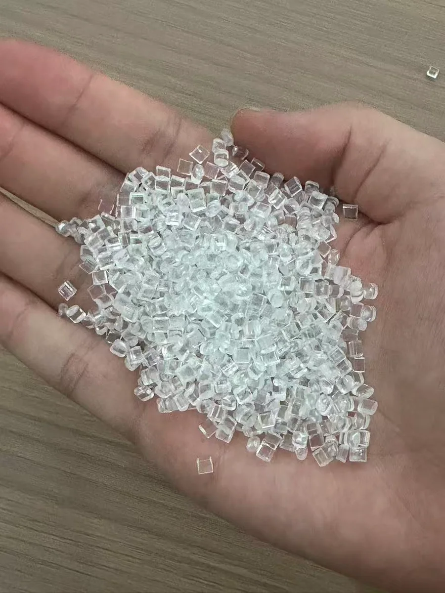 DGK-ABS KJD890TM transparent antistatic ABS pellets hand sample