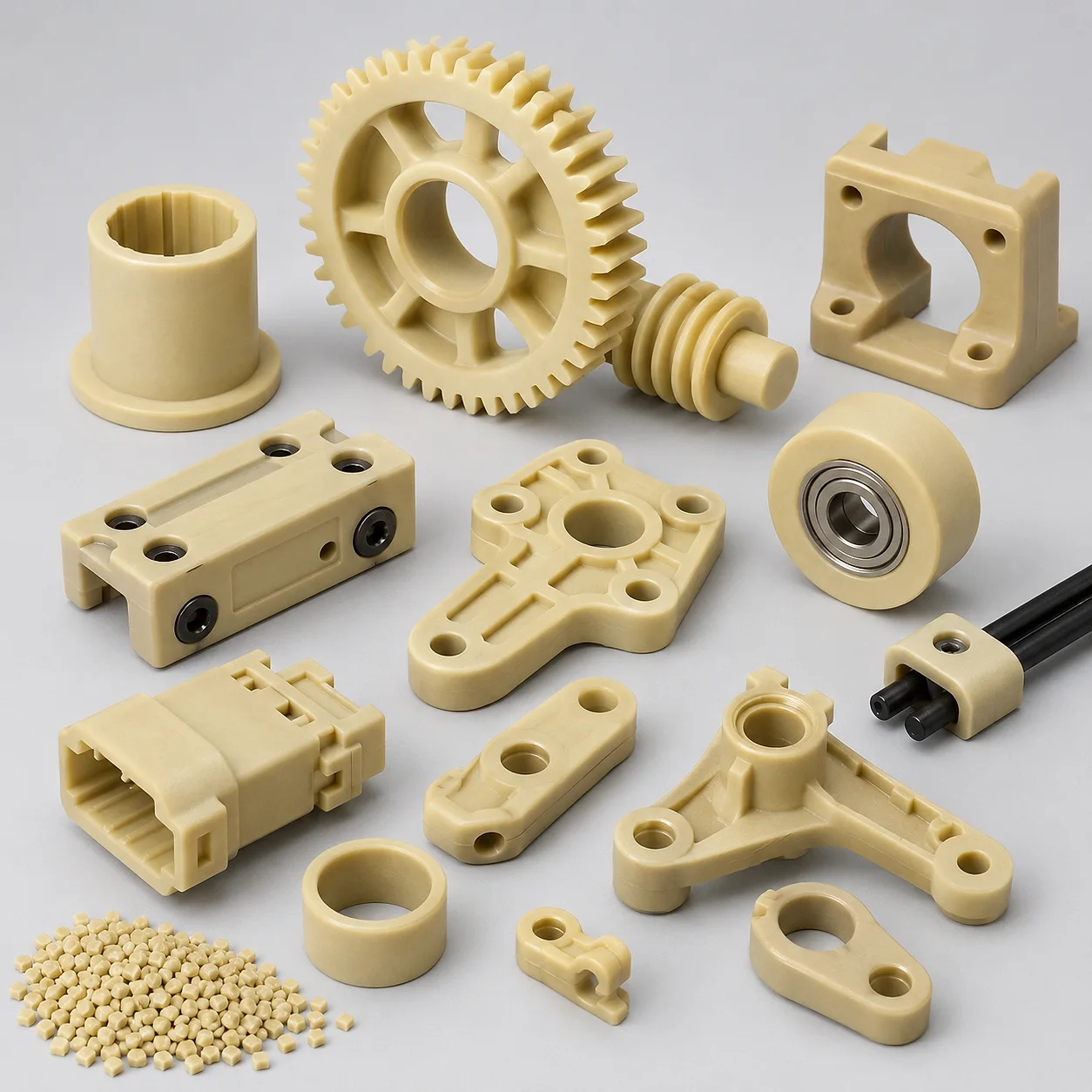 DGK-POM FL100T wear-resistant POM gears bushings sliders and guide block applications