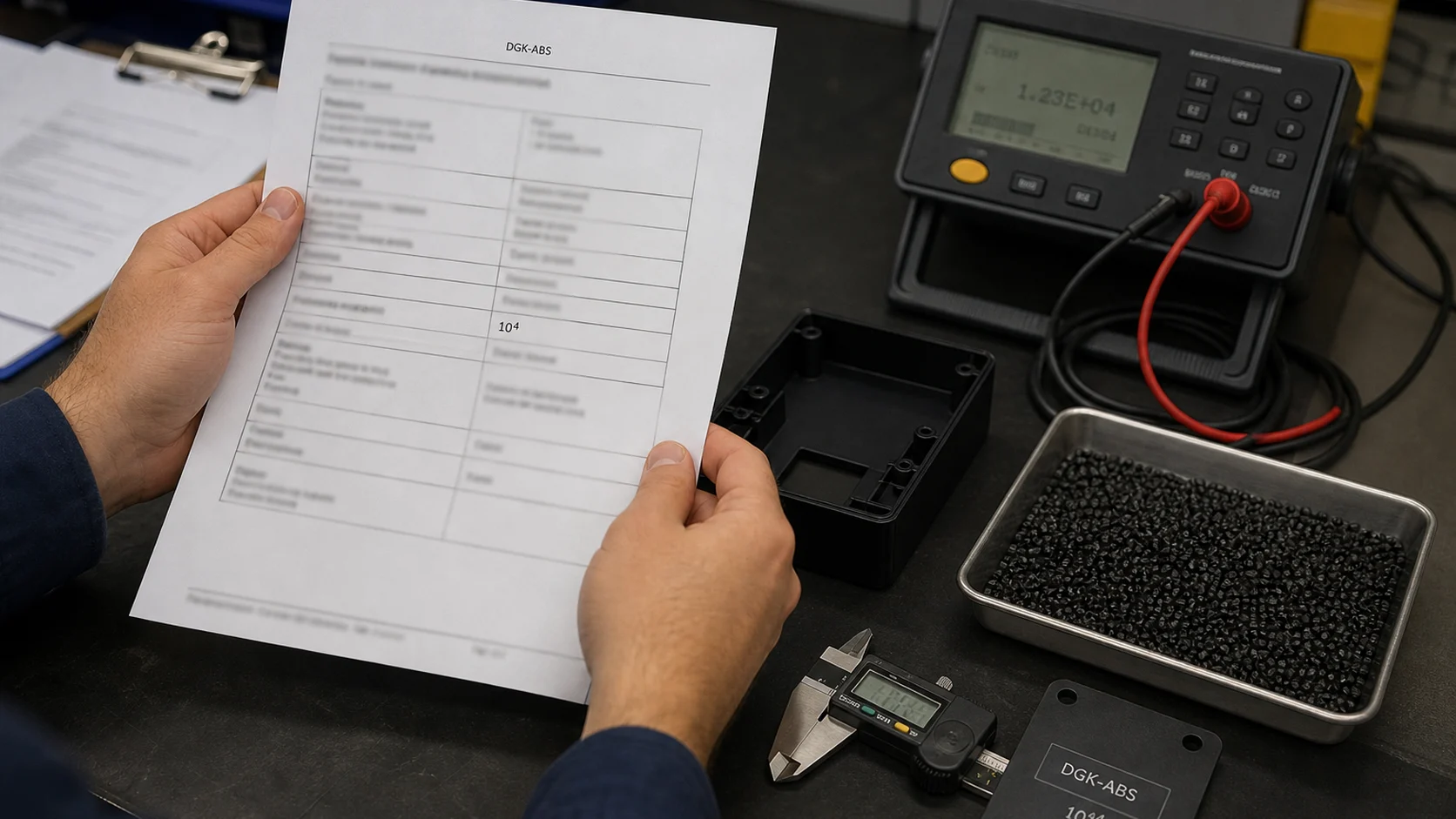 Revisión real de COA y validación de laboratorio para ABS conductor DGK-ABS DD3C